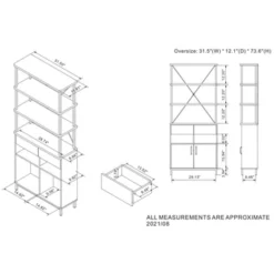 73.6" Skamania Rustic Bookcase Vintage Gray Oak - MiBasics -Home Living Store GUEST 68a8e6fd ec64 4476 bc2f d79f4e3505f1