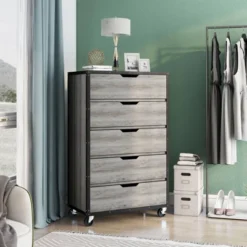 Mara Lavista Mobile 5 Drawers Chest Vintage Gray Oak - MiBasics -Home Living Store GUEST 74a0417d 6907 4aec b0e4 19796df418f2