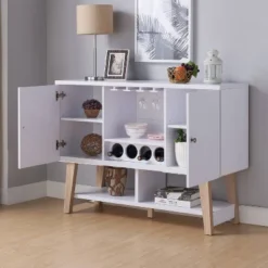 Sfax 4 Bottle Buffet Server White - MiBasics -Home Living Store GUEST 757b8b8d 3e7c 4552 82b5 a673febe11d0