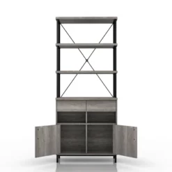 73.6" Skamania Rustic Bookcase Vintage Gray Oak - MiBasics -Home Living Store GUEST 763e41ff c8b7 4a22 82ed 7cb64c55b110