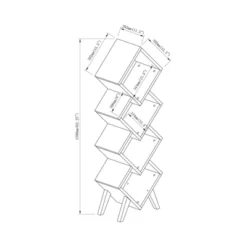 62.25" Braxett 4 Shelf Bookcase - MiBasics -Home Living Store GUEST 7718d119 f0e4 4255 ad5a fed32603d57b