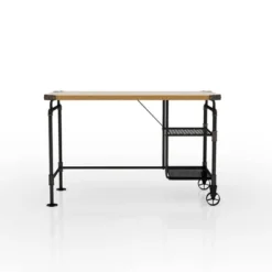 47" Lidden Industrial Computer Desk Antique Black - MiBasics -Home Living Store GUEST 77651a6c 8e89 44c9 9676 61daee0ea608