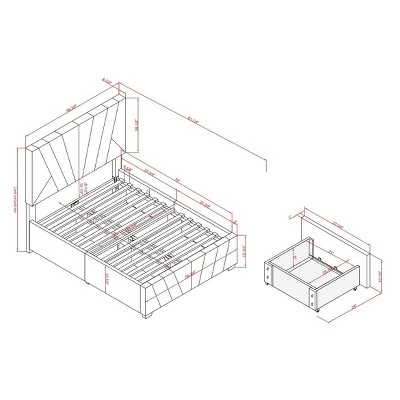 Laporte Upholstered Bed With 4 Side Drawers - MiBasics 17 Laporte Upholstered Bed With 4 Side Drawers - MiBasics - Image 15