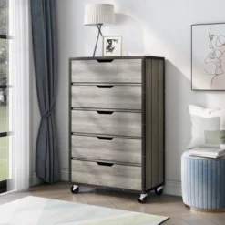 Mara Lavista Mobile 5 Drawers Chest Vintage Gray Oak - MiBasics -Home Living Store GUEST 7adae7c5 5cc5 44aa 9416 a3e53a9990bb