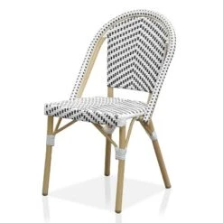 Arna 2pk Wicker Patio Side Chairs - Black/White - MiBasics