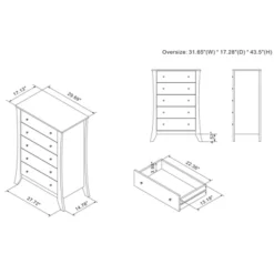 Bysoni 5 Drawer Chest Coastal - MiBasics -Home Living Store GUEST 8357caea 8af2 42f8 9d93 4299a22eca94