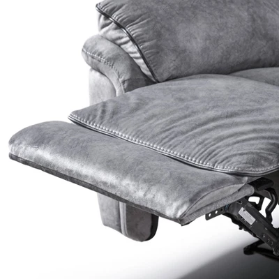 MiBasics Breezenight Transitional Padded Manual Glider Reclining Chair Gray: Microsuede Upholstery, Foam Fill, Wood Frame 12 MiBasics Breezenight Transitional Padded Manual Glider Reclining Chair Gray: Microsuede Upholstery, Foam Fill, Wood Frame - Image 10