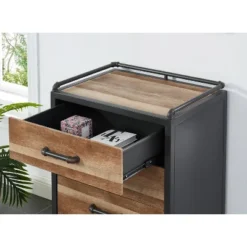 Dredan Metal Console Table With 4 Drawers Natural/Sand Black - MiBasics -Home Living Store GUEST 857f7579 cecc 420c a7f8 3e91d8cef5c6