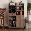 Elmora Midcentury Freestanding Mini Bar Distressed Walnut - MiBasics