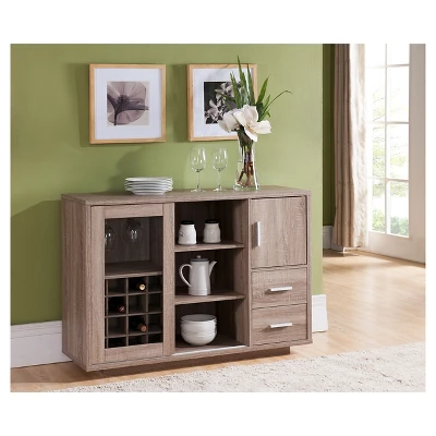 Mellie Sliding Door Buffet Server - Light Oak - HOMES: Inside + Out 3 Mellie Sliding Door Buffet Server - Light Oak - HOMES: Inside + Out