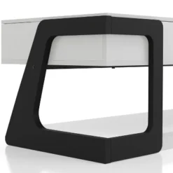 49" Castleridge Modern Lift Top Coffee Table White/Black - MiBasics: Adjustable Height, Tempered Glass, Storage Shelf -Home Living Store GUEST 8b50230a 3d0c 4c41 a4d8 a8f5d615e1d6