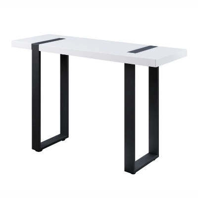 Druse Sofa Table With U-Shaped Legs White/Black - MiBasics 4 Druse Sofa Table With U-Shaped Legs White/Black - MiBasics - Image 2
