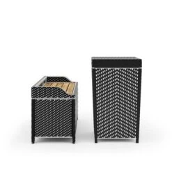 2pc Maksville Outdoor Aluminum Storage Bench & Trash Can - MiBasics -Home Living Store GUEST 93db87d0 3735 44ef b3b8 de2cc7537450