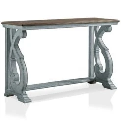 Crimber Trestle Sofa Table Oak/Antique Blue - MiBasics -Home Living Store GUEST 9467dca3 4466 4616 9d54 9e87956e6913