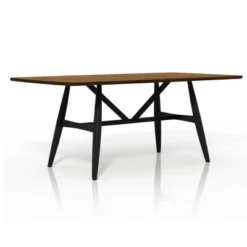 5pc Bernst Mid-Century Modern Dining Table Set Antique Oak/Black/Gray - MiBasics -Home Living Store GUEST 972df4a7 b33a 4c19 9502 7b7841dafe7a