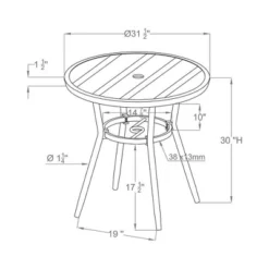 Arna 32" Round Patio Table - Natural - MiBasics -Home Living Store GUEST 9736ad68 821f 4a64 8032 e4ccea3a6614 1