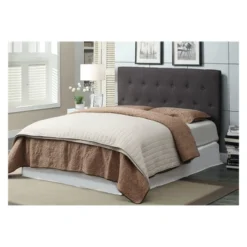 Queen Tina Adult Upholstered Headboard Gray - MiBasics