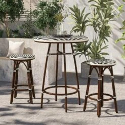 3pc Cuddy Aluminum Counter Height Patio Bistro Set - MiBasics