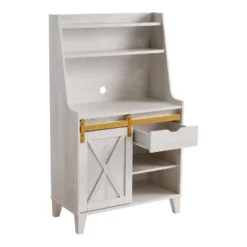 Downes Farmhouse Baker's Rack: Storage Drawer, 4 Shelves, White Oak - MiBasics -Home Living Store GUEST 9f094522 b6bc 42e4 8ab2 7e6bae13bbb9