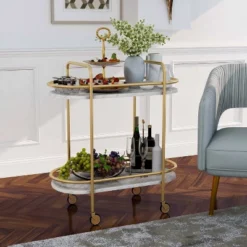 Madronas Serving Carts With Faux Marble Gold Coating/White - MiBasics -Home Living Store GUEST 9f5e0b04 985f 44a6 9027 a46e5be8aefa