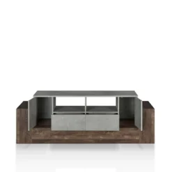 Lums TV Stand For TVs Up To 80" Cement/Reclaimed Oak - MiBasics -Home Living Store GUEST a979af39 95ac 48c4 b04b 9d94f3975a99