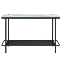Avalan Glass Top Contemporary Sofa Table Black Coating/White - MiBasics -Home Living Store GUEST ab104184 b676 4d22 9ea0 673f83f77bc3