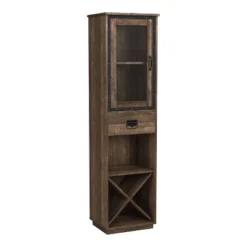 MiBasics Stormquiet Farmhouse 1 Drawer Tower Cabinet With Wine Rack And Shelves -Home Living Store GUEST ab2129b1 5bfd 4ace 9883 0cb11c1b2565