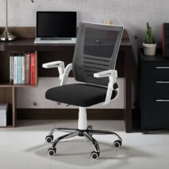 Erwin Cushioned Mesh Office Chair White - MiBasics