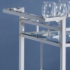 Buncrana Glass Top Serving Cart Chrome - MiBasics -Home Living Store GUEST b1d056eb 9d46 4f19 8a5e 012e36c39571
