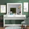 2pc Grayde 3 Drawer Vanity Table And Mirror Set With Led Trim And USB Ports - Luminous White - MiBasics -Home Living Store GUEST b62b121f d611 4780 96d2 f894a753c4fa