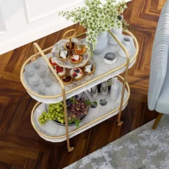 Madronas Serving Carts With Faux Marble Gold Coating/White - MiBasics -Home Living Store GUEST b6646d3c eb9f 4282 ac54 981179f33bb8