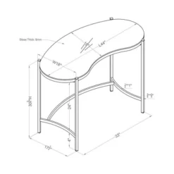 Burwick Writing Desk With Glass Top Gold - MiBasics -Home Living Store GUEST b80338af afc7 4ee6 9a4a 2bc6ee809315