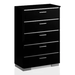 3pc Shorehaven Contemporary Nightstand And Chest California King Bedroom Set Black/Chrome - MiBasics -Home Living Store GUEST b90e47d7 d53d 4e82 8cf3 1605c33de7ec