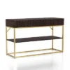 Cilker 2 Drawers Sofa Table Walnut/Gold - MiBasics -Home Living Store GUEST ba25ec07 aff6 4622 8799 a0eff233721b