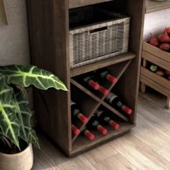 MiBasics Stormquiet Farmhouse 1 Drawer Tower Cabinet With Wine Rack And Shelves -Home Living Store GUEST bbab556a c97c 4bc4 a0c7 e7fa0a6c01df