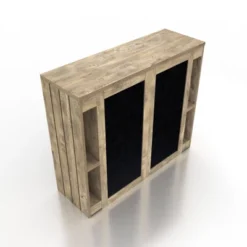 47.2" Geisert Farmhouse 9 Shelf Bar Table Weathered Oak - MiBasics -Home Living Store GUEST bdb93a0f 688e 4526 ae14 7d1fe39fdbb8