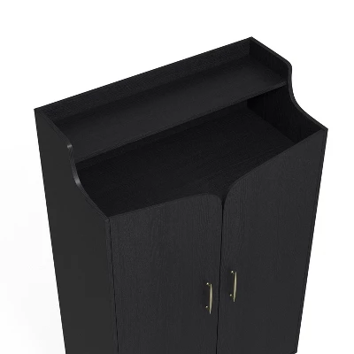 Tamworth Double Door Shoe Cabinet Black - MiBasics 10 Tamworth Double Door Shoe Cabinet Black - MiBasics - Image 8