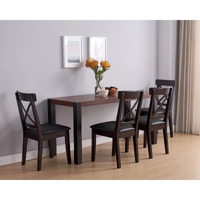 60" Holt Modern Two-Tone Dining Table Walnut - MiBasics 6 60" Holt Modern Two-Tone Dining Table Walnut - MiBasics - Image 4