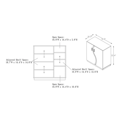 Brazen Contemporary 8 Shelf Shoe Cabinet White/Distressed Walnut - MiBasics 6 Brazen Contemporary 8 Shelf Shoe Cabinet White/Distressed Walnut - MiBasics - Image 4