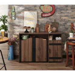 Trier Rustic Buffet Server Walnut - MiBasics -Home Living Store GUEST c6b0ed22 7003 46ed b632 03738fe6b2fd