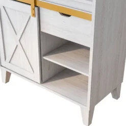 Downes Farmhouse Baker's Rack: Storage Drawer, 4 Shelves, White Oak - MiBasics -Home Living Store GUEST cbdc8405 e6e4 4f8d 9e3a 64ddeae950d6