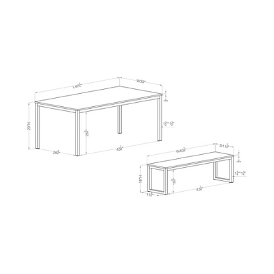 3pc Killucan Dining Table Set With 2 Benches - MiBasics 7 3pc Killucan Dining Table Set With 2 Benches - MiBasics - Image 5