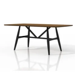 7pc Bernst Mid-Century Modern Dining Table Set Antique Oak/Black/Gray - MiBasics -Home Living Store GUEST d1c30730 8f7f 4408 b78c 854d47c98779