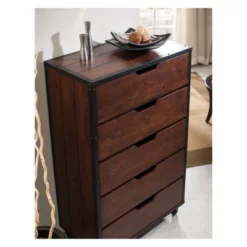 Owen 5 Drawer Chest Vintage Walnut/Black - MiBasics 8 Owen 5 Drawer Chest Vintage Walnut/Black - MiBasics -Home Living Store GUEST d39f183f c7ef 481a a313 c11e4562c48e