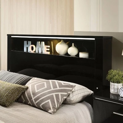 6pc Shorehaven Bedroom Set With 2 Nightstands Black/Chrome - MiBasics 5 6pc Shorehaven Bedroom Set With 2 Nightstands Black/Chrome - MiBasics - Image 3