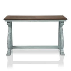 Crimber Trestle Sofa Table Oak/Antique Blue - MiBasics -Home Living Store GUEST d8f0711c 850c 44bd b589 8e3f8566eff1