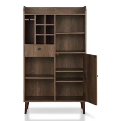 Elmora Midcentury Freestanding Mini Bar Distressed Walnut - MiBasics -Home Living Store GUEST da0b5a88 5c9c 4bc3 b001 191eaf764612