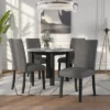 5pc Kellum Contemporary Round Dining Set White/Brushed Brown Gray/Light Gray - MiBasics -Home Living Store GUEST db1fd28e f5d4 4b06 9fb6 80e64aa947af