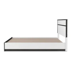 California King Pape Platform Bed With 2 Foot Drawers White/Metallic Gray - MiBasics: Contemporary Storage, No Box Spring Needed -Home Living Store GUEST dd922dce 4970 4176 8451 87019f189d76