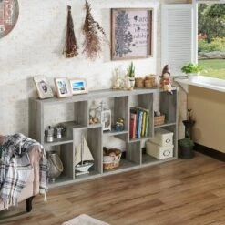 70.98" Crusiton Versatile Bookcase Vintage Gray Oak - MiBasics -Home Living Store GUEST ddff06da 0bed 4ada adc8 e29a676d4dfc